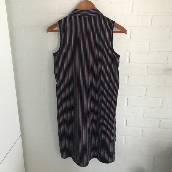 Tommy Hilfiger Mini Dress Preppy Coastal Striped Sleeveless Shirtdress Sz XS - Picture 5 of 7